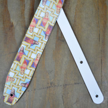 Printed Jesus and Mary Microfiber Leather Guitar Strap