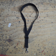 Black Webbing Saxophone Strap with Leather Pad