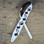 3.5" White Leather with Black Notes Guitar Strap