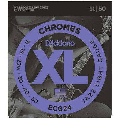 D'Addario Chromes Electric Guitar Flat wound Strings 11-50