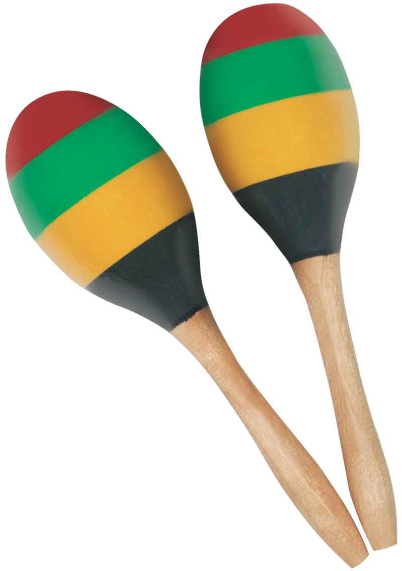Wooden Maracas Striped Guitar Village