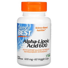 DOCTOR'S BEST ALPHA-LIPOIC ACID 600, 60 VEGETARIAN CAPSULES
