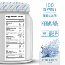 BIOSTEEL HYDRATION MIX ESSENTIAL ELECTROLYTES SUGAR FREE WHITE FREEZE, 100 SERVINGS
