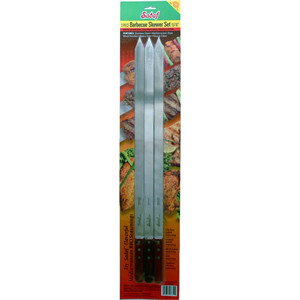 BBQ Skewers Wide -Wooden Handle - Set of 3 - Sadaf