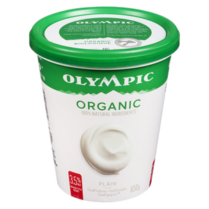 Organic Yogurt, Plain 3.5% (650 g) - OLYMPIC 