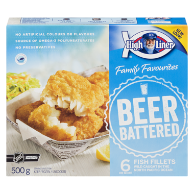 Captain's Catch Beer Battered Fillets (500 g) - High liner - DIZIN Online  Store