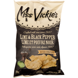 Kettle Cooked Chips, Lime & Black Pepper (220 g) - MISS VICKIE'S 