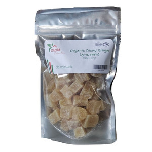 Organic Diced Ginger 5-10 mm (1/2 lb)