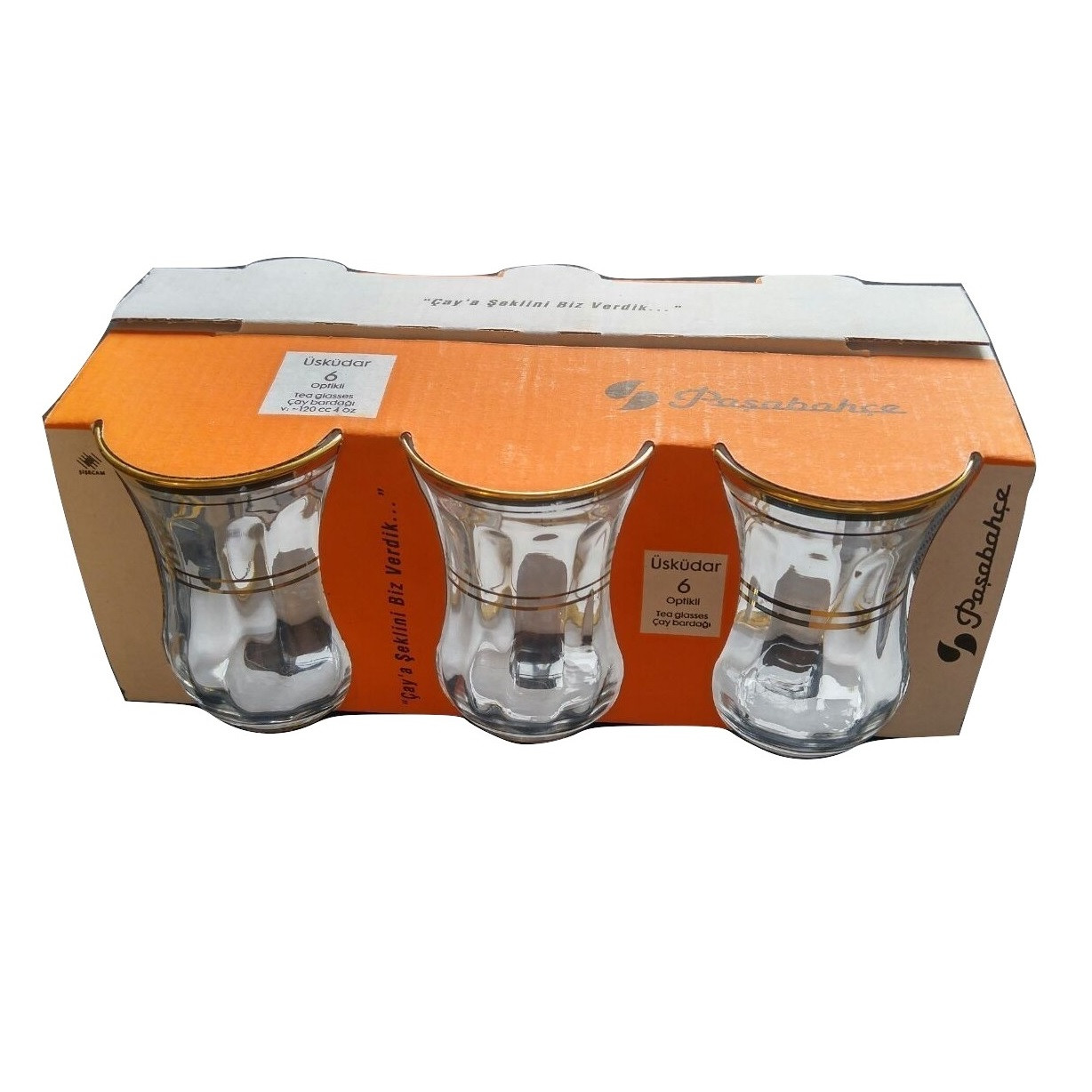 Tea Glasses Gold Trim Design (6 Pc) - Pasabahce - DIZIN Online Store