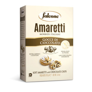Soft Amaretti with Chocolate Chips Cookies (بیسکوبت آمارتی نرم با خرده شکلات) 5.9 OZ - Falcone