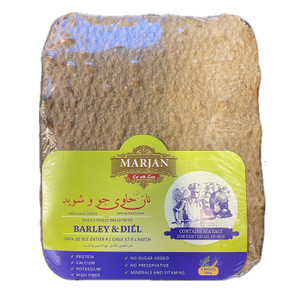 Whole Wheat Dried Bread with Barley & Dill (نان جو خشک رژیمی با شوید) 300gr - Marjan