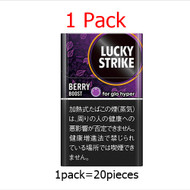 (1 pack) glo hyper Berry Boost Lucky Strike Menthol x Dark Berry Clean menthol and berry flavors . Deep blueberry flavor