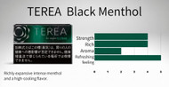 TEREA Carton [ Black Menthol ] Heatsticks Piercing Strong Cool Menthol Strong menthol woven from the stimulation of strong cool menthol and the subtle aroma of green fruit. Strength: ●●●●〇 Richness: ●●●●〇 Aroma: ●●●〇〇〇 Menthol sensation: ●●●●●