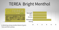 TEREA Carton [ Bright Menthol ] Heatsticks Refreshing Menthol x Green Fruit Flavor A refreshing menthol blend of green fruit and fresh aromas.