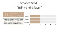 SENTIA [ Smooth Gold ] Heatsticks Refined mild flavor A regular blend featuring a mellow, aromatic profile with delicate, gentle grape notes. The terms “SMOOTH,” “mild,” “mellow,” and “gentle” do not imply reduced health risks compared to other produ