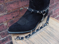 WESTERN BOOTS BOOT CHAINS BLACK TOPGRAIN COWHIDE LEATHER W BIG 1" SPIKES