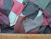 SCRAP UPHOLSTERY LEATHER CRAFT MIXED COLORS 4 LBS 20 SF