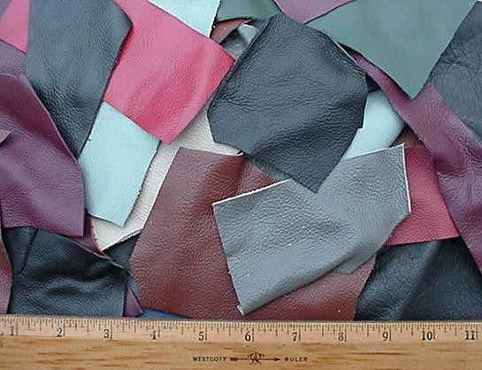 SCRAP UPHOLSTERY LEATHER CRAFT MIXED COLORS 2 LBS 10 SF - Dangerous  Threads, Inc.