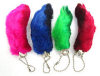 RABBIT RABBITS FOOT KEYCHAIN ASSORTED BRIGHT COLORS 4 Pieces