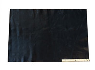 UPHOLSTERY LEATHER: BLACK COWHIDE, Light Weight, Grade A, 6 Square Feet