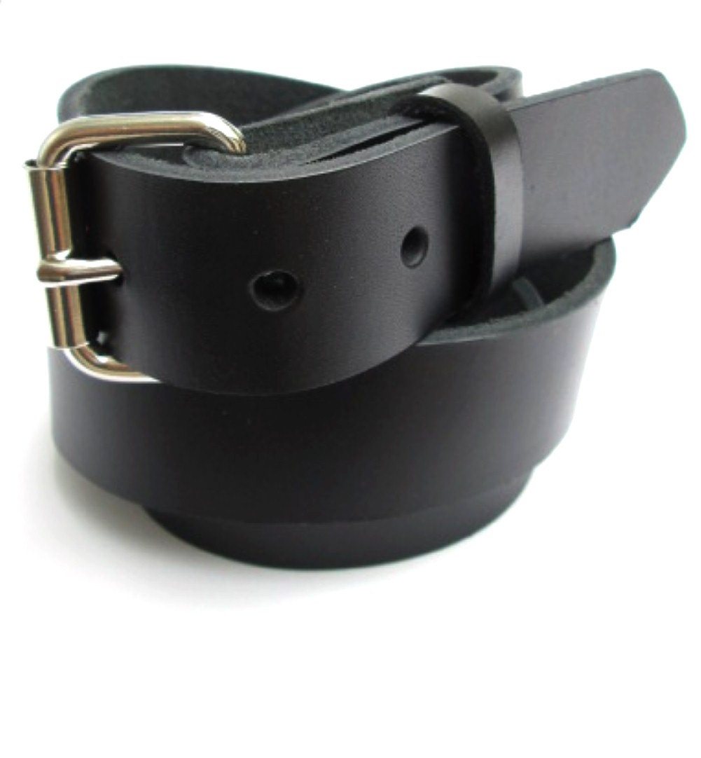 MENS HEAVY BLACK LEATHER BELT 1 1/4" Wide Size 30 through 72