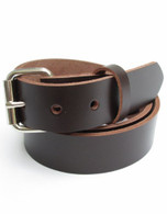 BIG & TALL HEAVY DUTY CHOCOLATE BROWN LEATHER BELT 1 1/4" Sizes 46 through 72