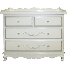 Belle Paris 4 Drawer Dresser - Silver