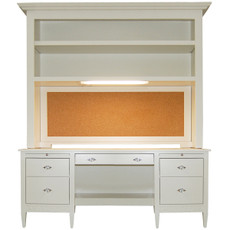 Swedish Double Pedestal Desk w/Flat Hutch