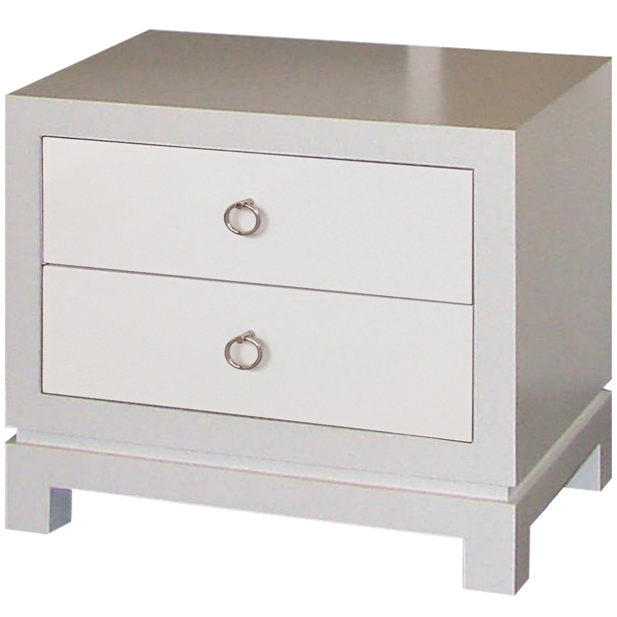 Tempo Nightstand 2 Drawers In Mod White Zoya B Fine Baby