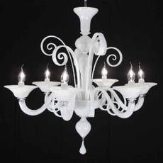 Klimt White Chandelier - 5-6 Lights