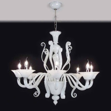Tiziano White Chandelier - 8 Lights