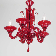 Tiziano Red Chandelier - 5 Lights