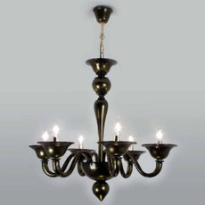 Veronese Black Gold Chandelier - 6 Lights
