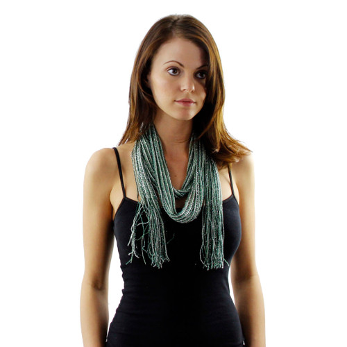 Exquisite Essence Long Scarf with Silver Shimmer Accents