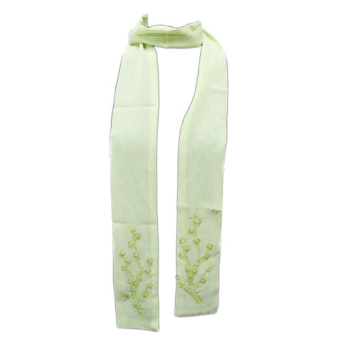 Spring Sprung Long Scarf with Beaded and Sequined Flowers