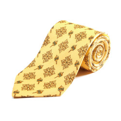 100% Silk Handmade Golden Rattle Tie