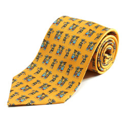 100% Silk Handmade Incan Warriors Tie