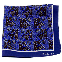 Portofino Paisley Silk Pocket Square or Handkerchief by Belisi