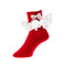Mrs. Claus Red Bobby Socks with Eyelet Lace