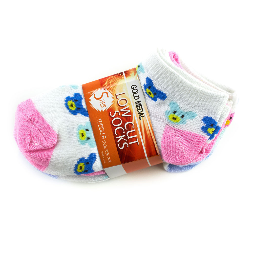 Tiny Teddy Bear Baby Girls Socks Set of 5 in Many Colors