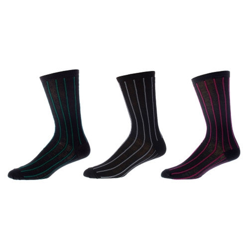 Powerful Stripe Men's Dress Sock 3 Pair Set