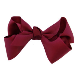 Greatlookz Burgundy Wine Grosgrain Hair Bow with Extra Large Clip