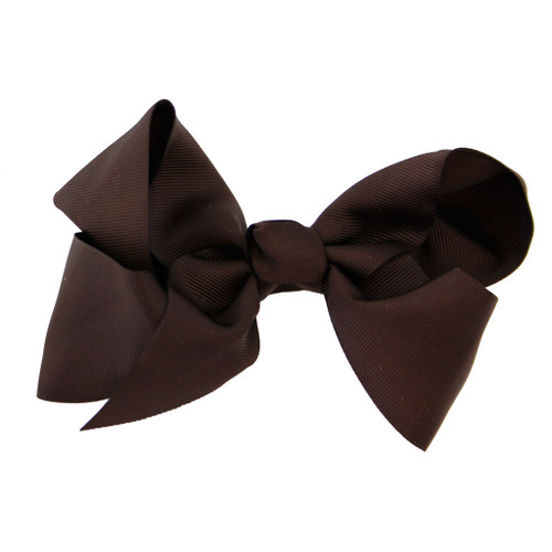 Greatlookz Dark Brown Grosgrain Hair Bow with Extra Large Clip