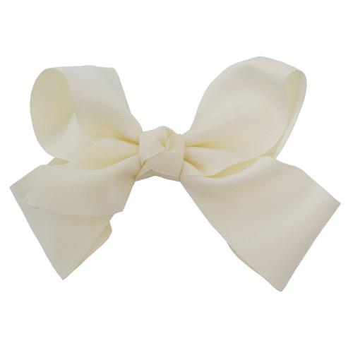 Greatlookz Ivory Grosgrain Hair Bow with Extra Large Clip