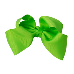 Greatlookz Neon Green Grosgrain Hair Bow with Extra Large Clip