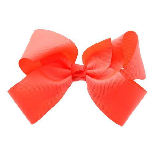 Greatlookz Neon Orange Grosgrain Hair Bow with Extra Large Clip
