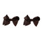 Dark Brown Grosgrain Hair Bows with XL Alligator Clip Set of 2