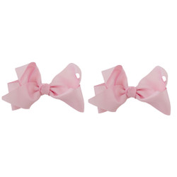 Pink Grosgrain Hair Bows with XL Alligator Clip Set of 2