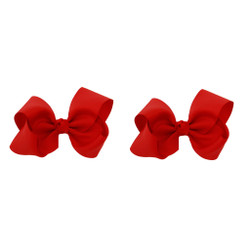 Red Grosgrain Hair Bows with XL Alligator Clip Set of 2