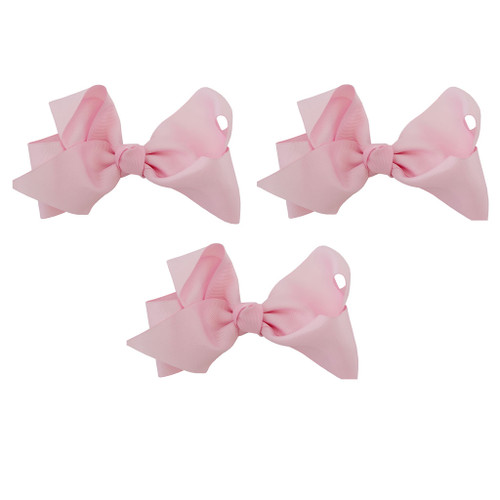 Pink Grosgrain Hair Bows with XL Alligator Clip Set of 3
